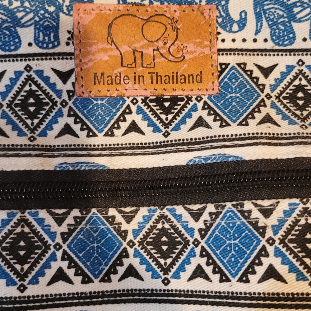 Blue Elephant Print Backpack - Picture 2 of 4